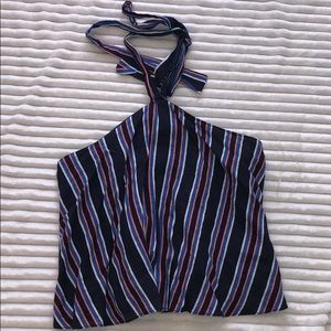 Blue, white, & pink halter top